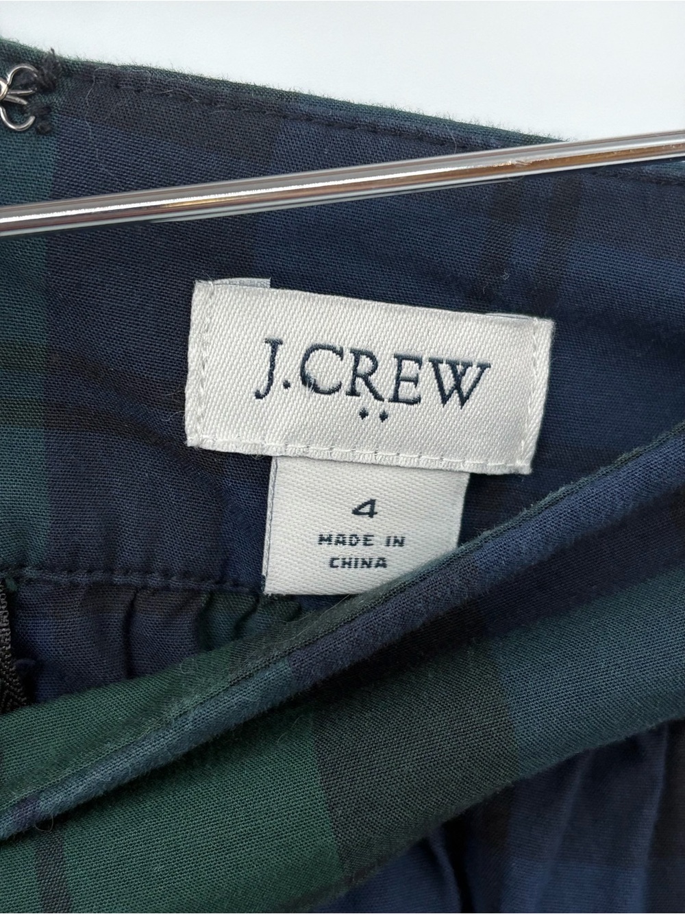 J. Crew Green and Navy Plaid Ruffle-Hem Skirt - Picture 2 of 3